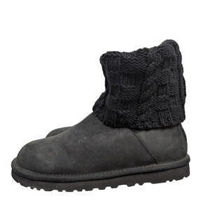 Ugg Austrailia Cassidee Boots Womens 9 Black Sweater Cuff Sherpa Y2K Outdoors